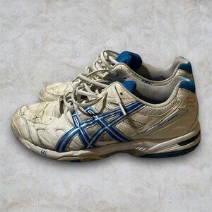 White & Blue Asics gel sneakers